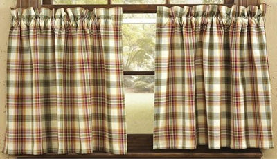 Lemon Pepper Unlined Tier Curtains 24" - Primitive Star Quilt Shop