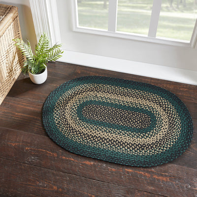 Pine Grove Oval Braided Rug 24x36" - with Pad - Primitive Star Quilt Shop
