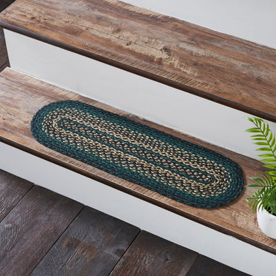 Pine Grove Oval Braided Stair Tread 8.5x27" - Primitive Star Quilt Shop