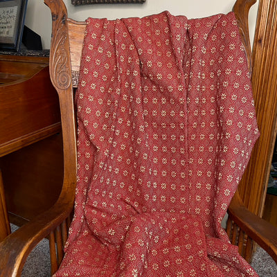 Packsville Rose Cranberry Woven Throw - Primitive Star Quilt Shop