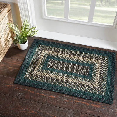 Pine Grove Rectangle Braided Rug 24x36" - with Pad - Primitive Star Quilt Shop