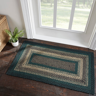 Pine Grove Rectangle Braided Rug 27x48" - with Pad - Primitive Star Quilt Shop