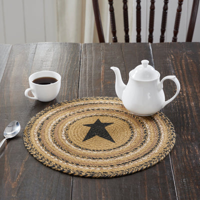 Kettle Grove Star Braided Trivet 15" - Primitive Star Quilt Shop